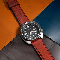 Emery Signature Pueblo Leather Strap in Bordeaux (20mm) - Nomad Watch Works MY