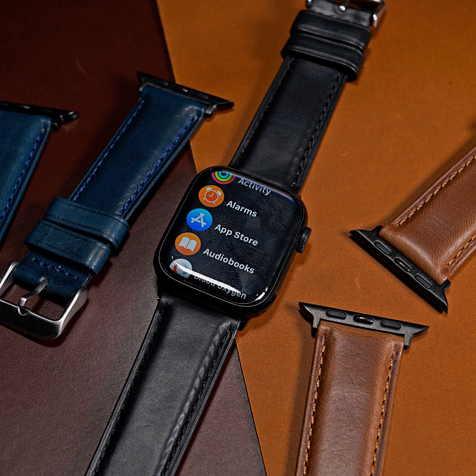 N2W Classic Horween Leather Strap in Chromexcel® Black (38, 40, 41mm) - Nomad Watch Works MY