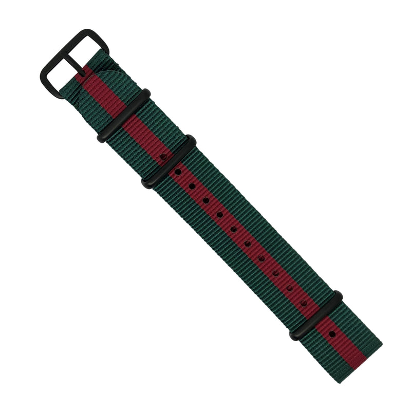 Premium Nato Strap in Green Red - Nomad Watch Works MY