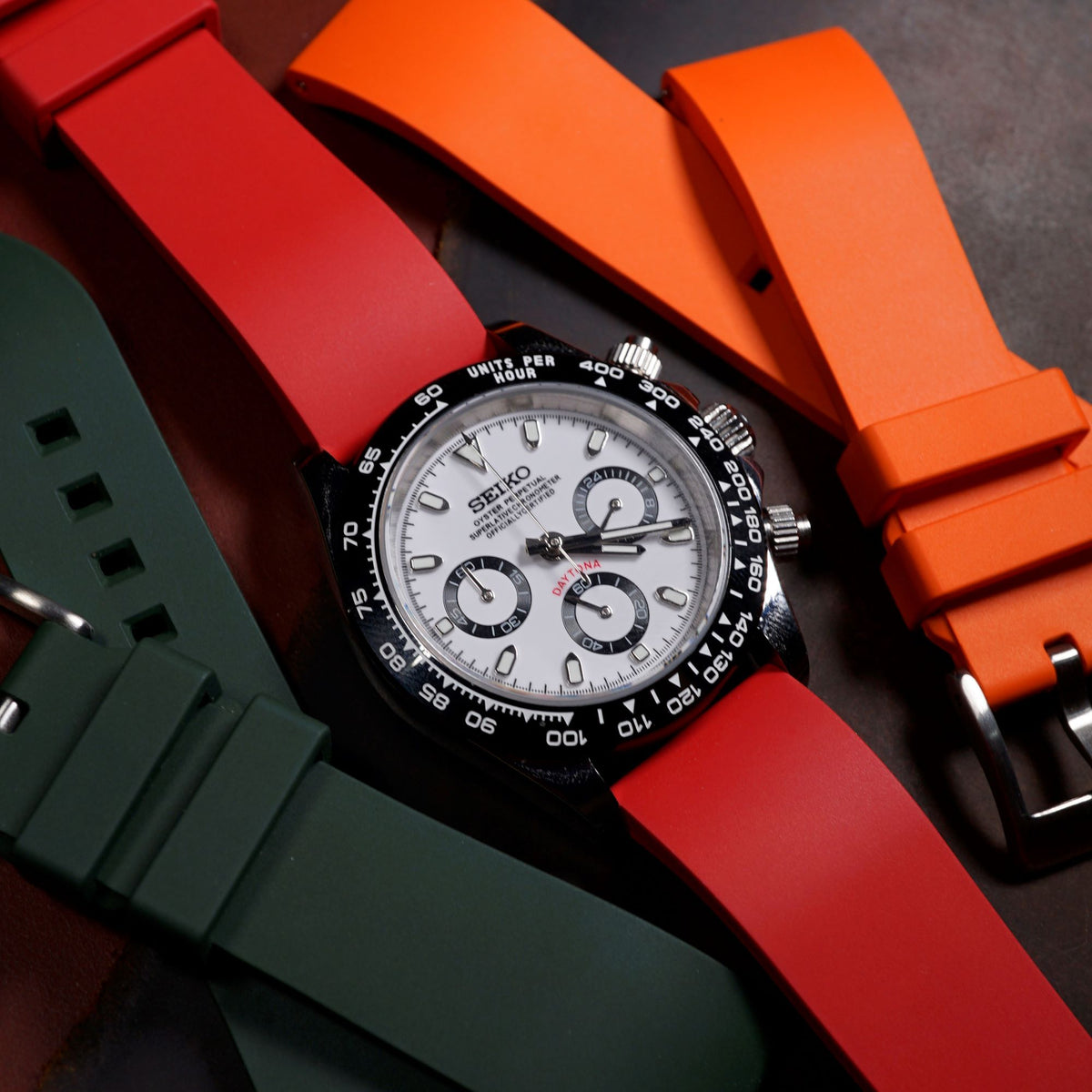 FKM Rubber Strap in Red - Nomad Watch Works MY