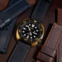 N2W Ammo Horween Leather Strap in Chromexcel® Black - Nomad Watch Works MY