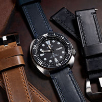 N2W Ammo Horween Leather Strap in Chromexcel® Navy - Nomad Watch Works MY
