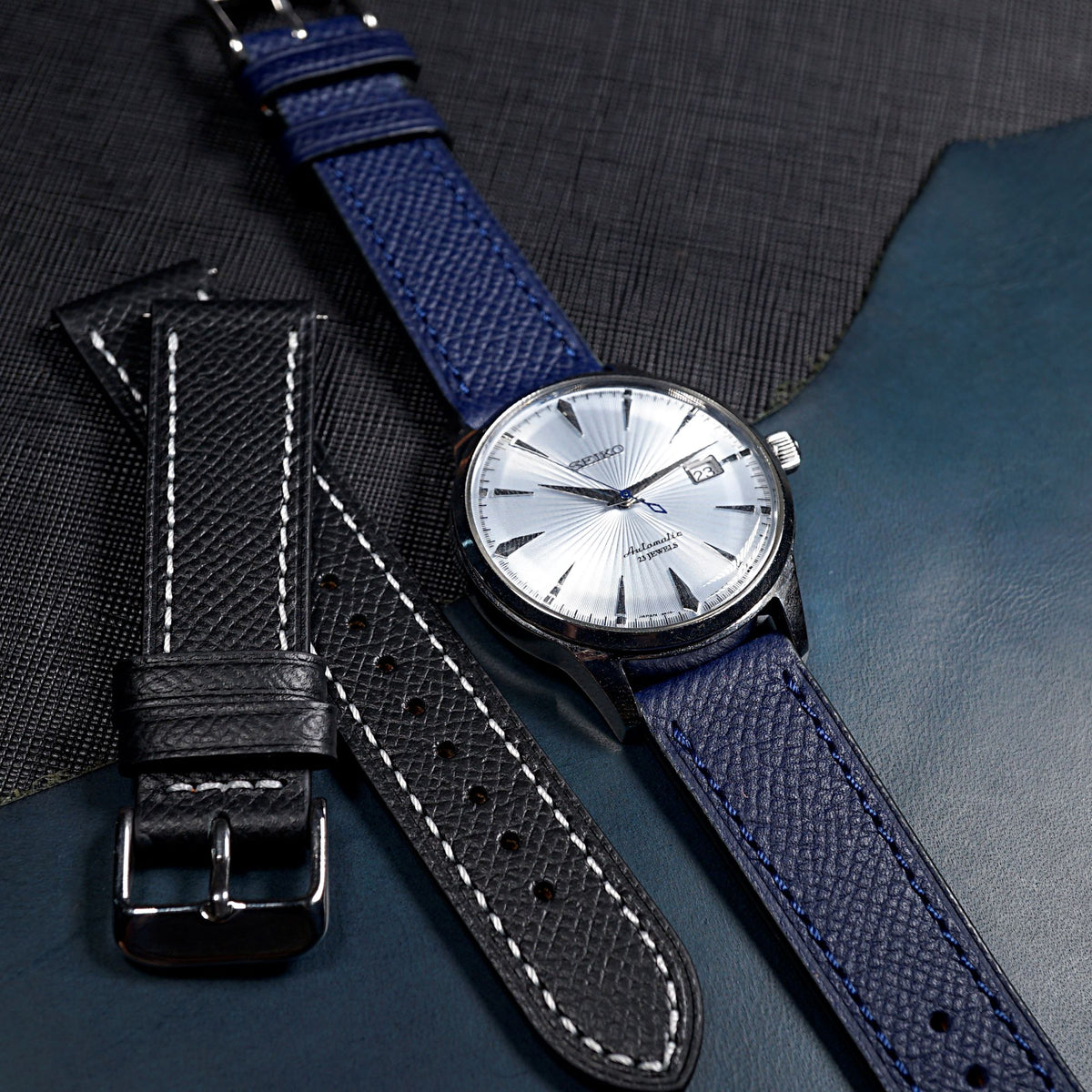 Dress Epsom Leather Strap in Navy - Nomad Watch Works MY