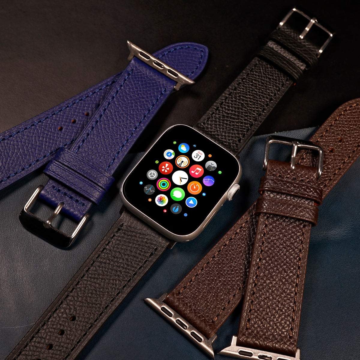 Dress Epsom Leather Strap in Brown (Apple Watch) - Nomad Watch Works MY