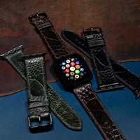Ostrich Leather Watch Strap in Brown (Apple Watch) - Nomad Watch Works MY