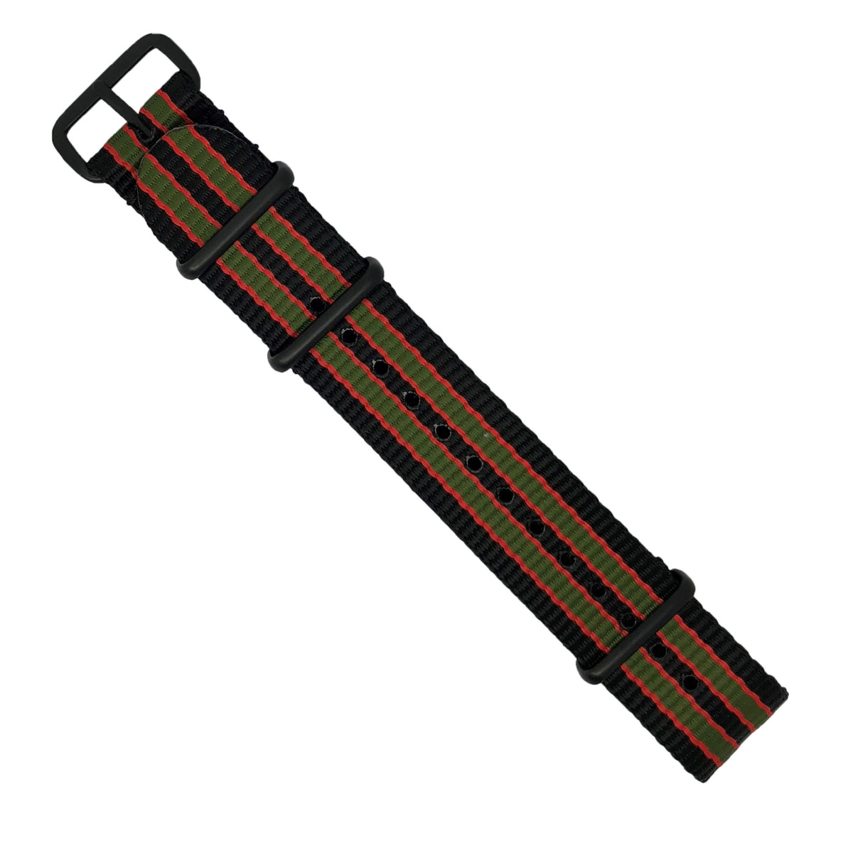 Premium Nato Strap in Black Green Red (James Bond) - Nomad Watch Works MY