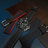 Performax N1 Hybrid Strap in Black with White Stitching - Nomad Watch Works MY