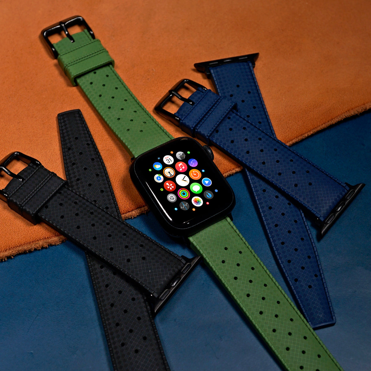 Tropic FKM Rubber Strap in Green (Apple Watch) - Nomad Watch Works MY