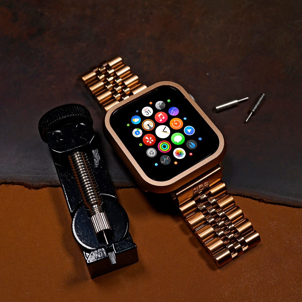 Jubilee Metal Strap in Rose Gold (Apple Watch) - Nomad Watch Works MY