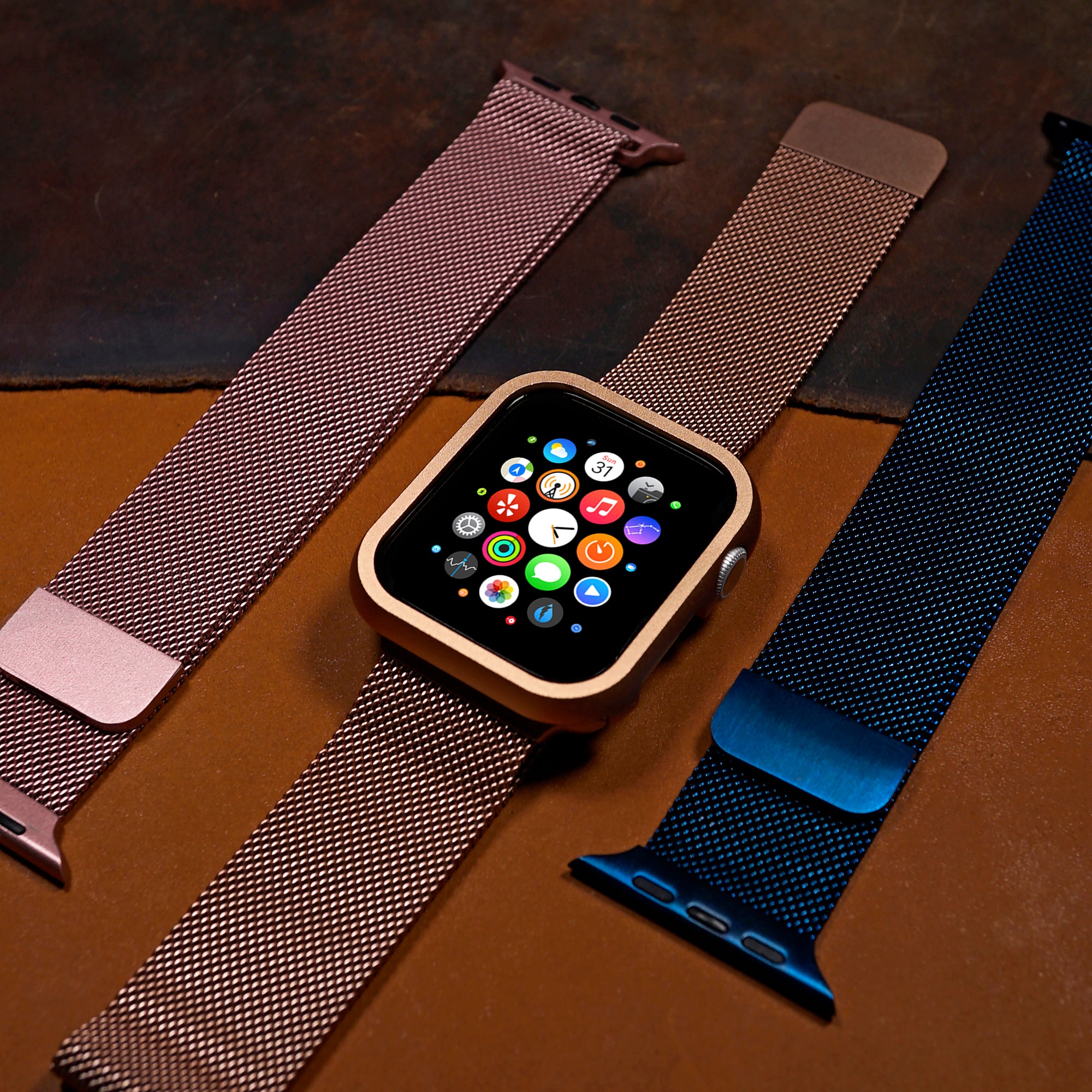 Gold mesh clearance apple watch band