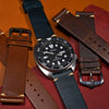 Premium Vintage Oil Waxed Leather Watch Strap in Navy - Nomad Watch Works MY