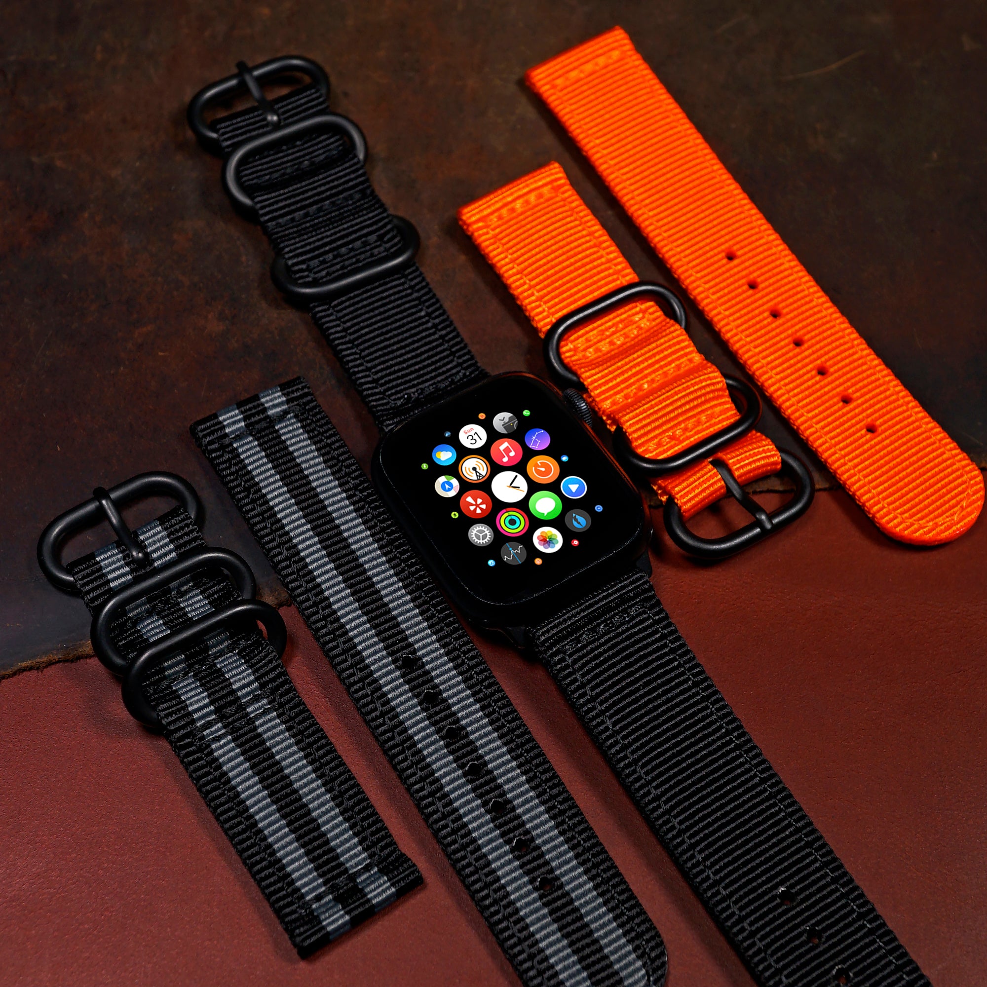 Amazon.com: NOMAD Modern Band for Apple Watch 44mm/42mm | Black Horween  Leather | Black Hardware : Cell Phones & Accessories