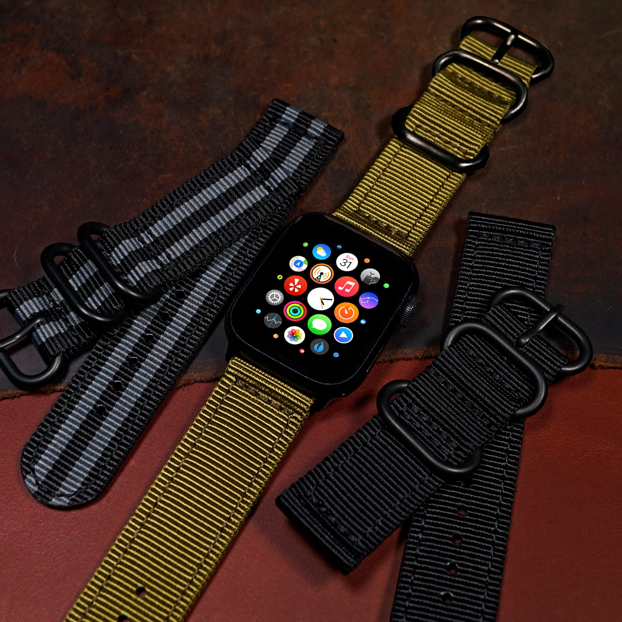 Nylon Zulu Strap in Olive (Apple Watch) - Nomad Watch Works MY