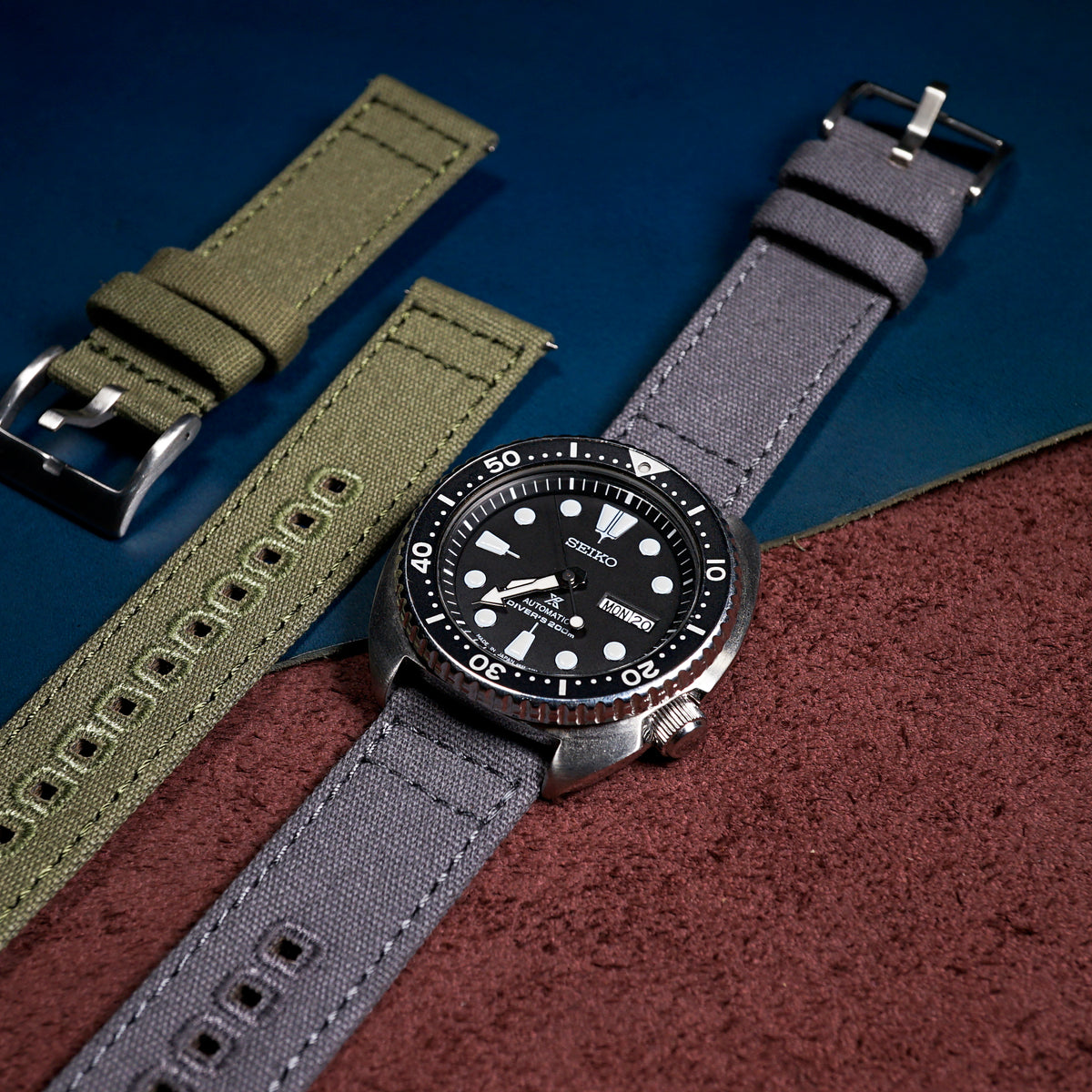 Quick Release Canvas Watch Strap in Grey - Nomad Watch Works MY