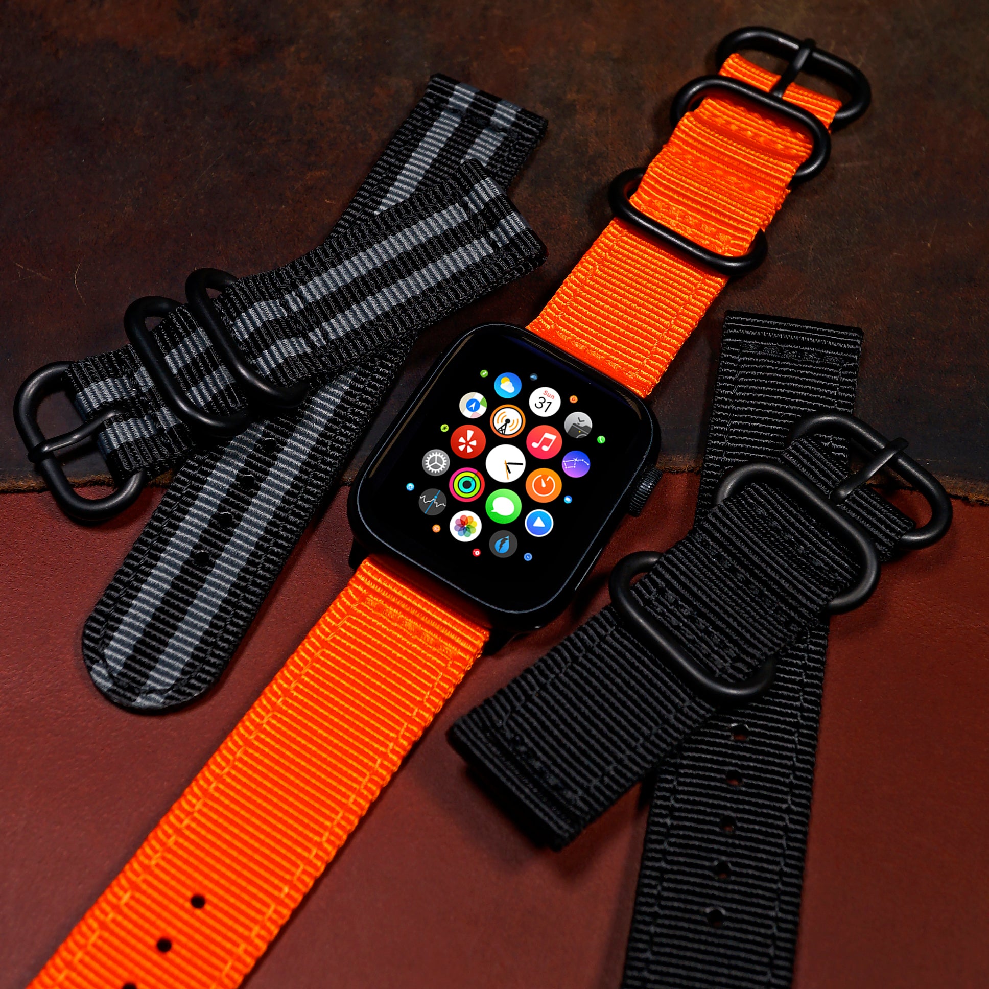 Nylon Zulu Strap in Orange(Apple Watch) - Nomad Watch Works MY