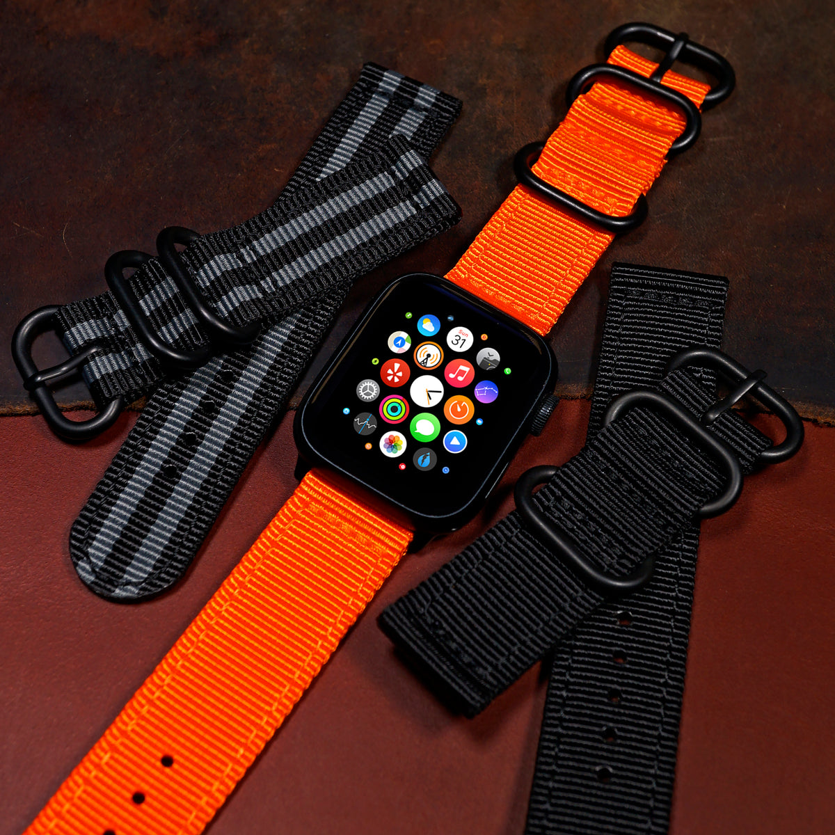 Nylon Zulu Strap in Orange(Apple Watch) - Nomad Watch Works MY