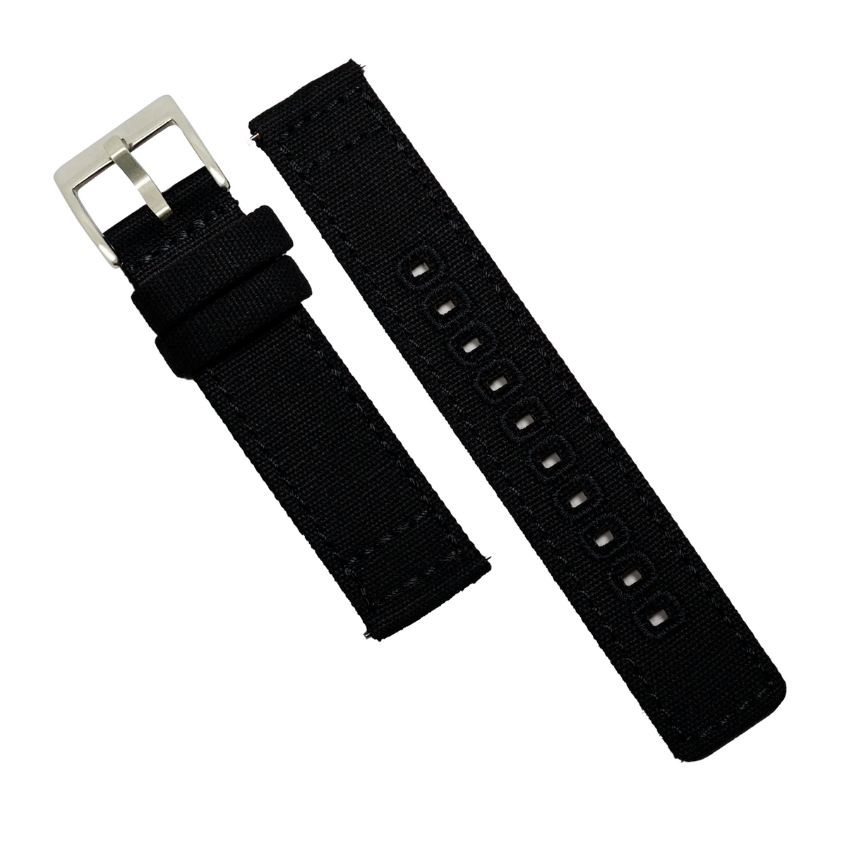 Quick Release Canvas Watch Strap in Black - Nomad Watch Works MY