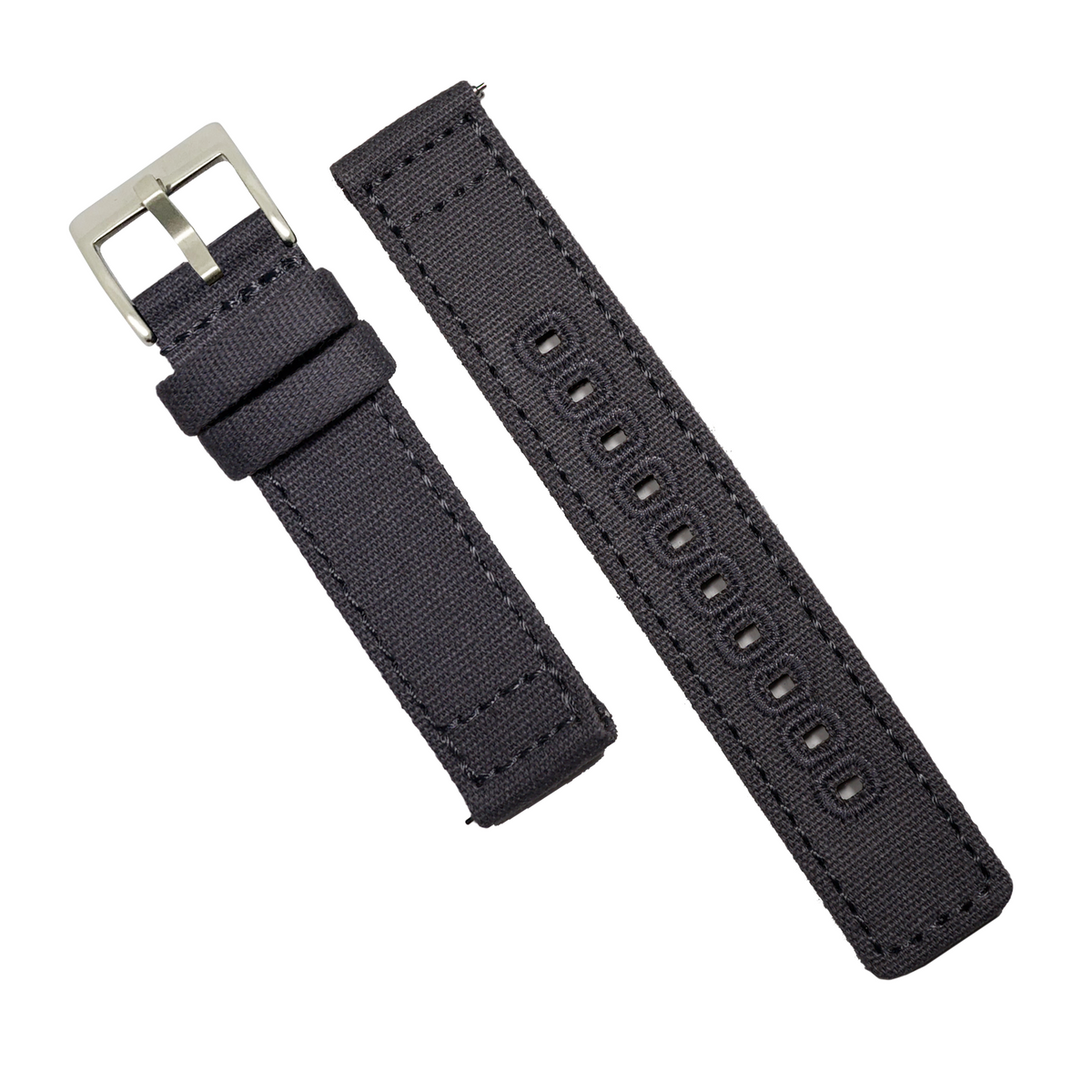 Quick Release Canvas Watch Strap in Grey - Nomad Watch Works MY