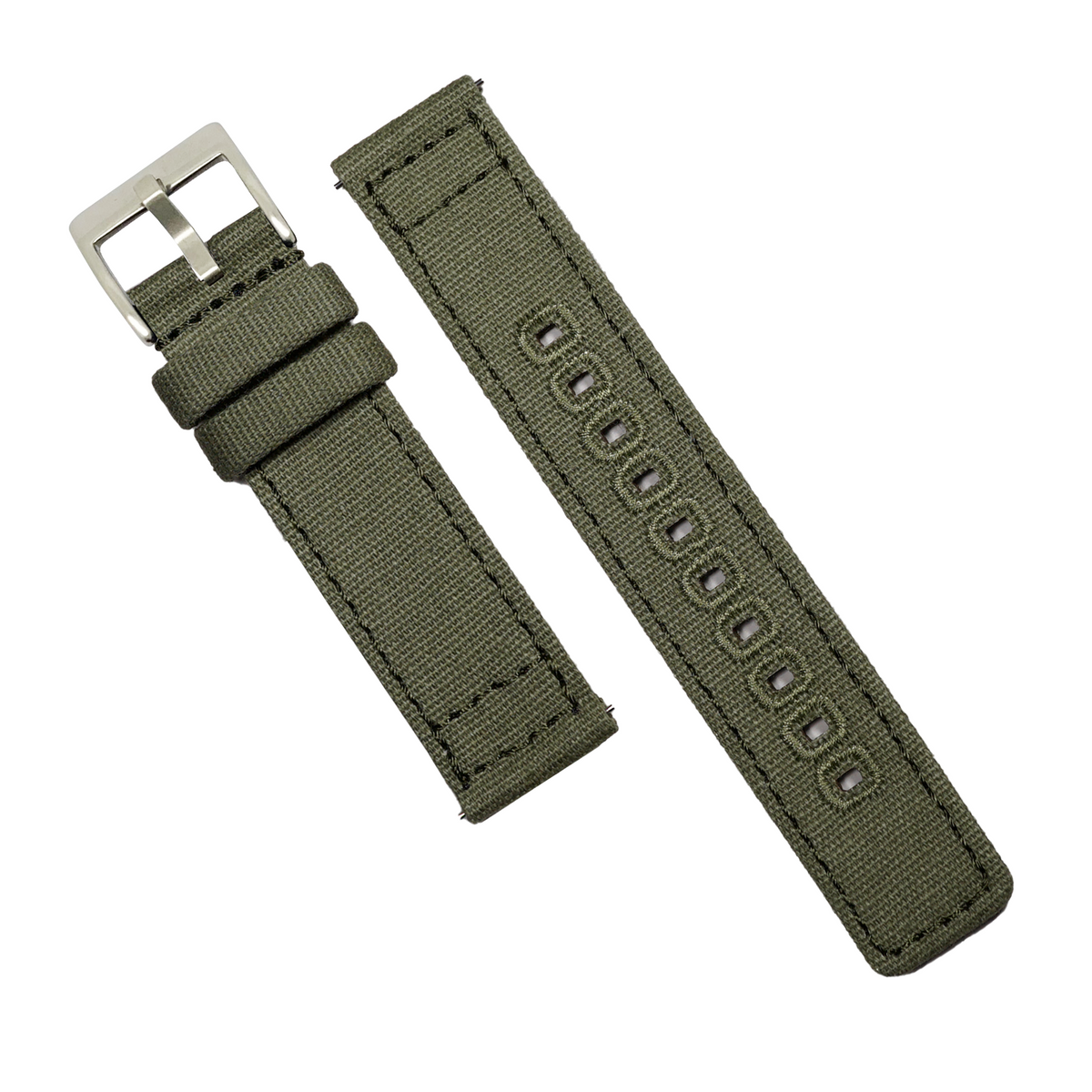 Quick Release Canvas Watch Strap in Olive - Nomad Watch Works MY
