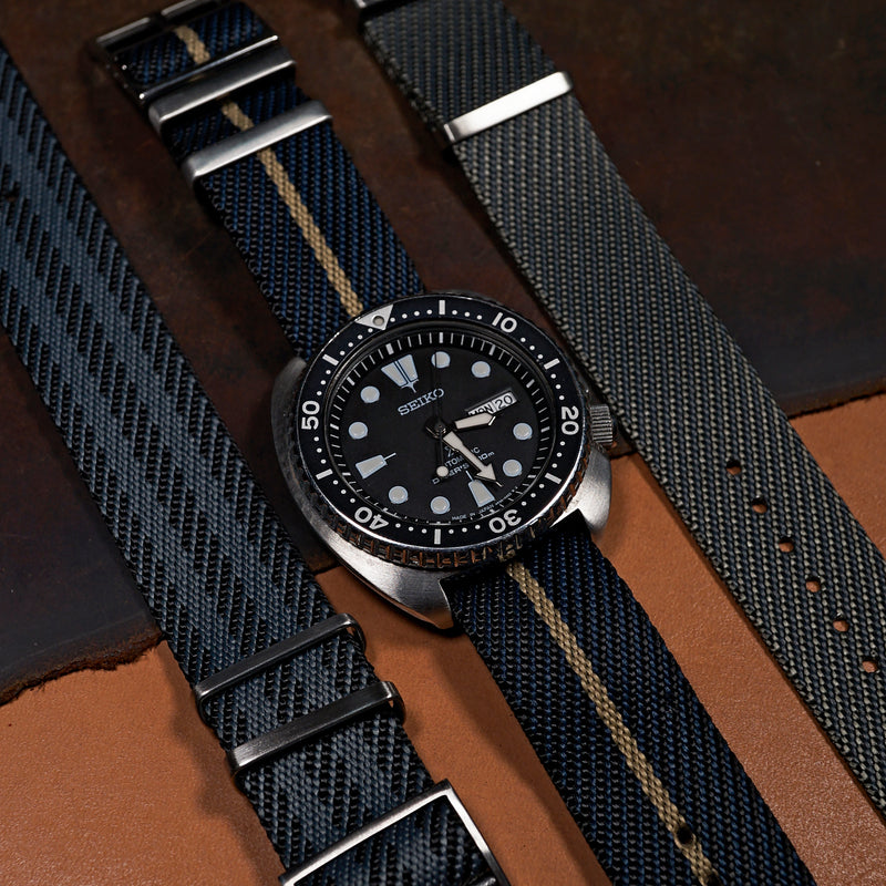Lux Single Pass Strap in Navy Khaki - Nomad Watch Works MY