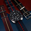 Lux Single Pass Strap in Navy Red - Nomad Watch Works MY