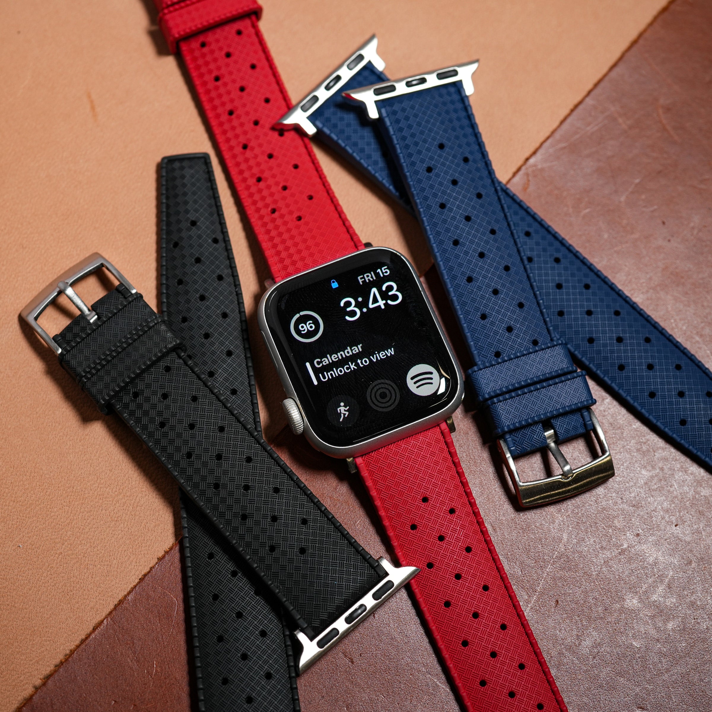 Tropic FKM Rubber Strap in Red (Apple Watch) - Nomad Watch Works MY