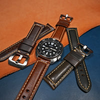 M2 Oil Waxed Leather Watch Strap in Tan - Nomad Watch Works MY