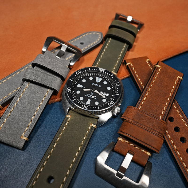M1 Vintage Leather Watch Strap in Olive - Nomad Watch Works MY