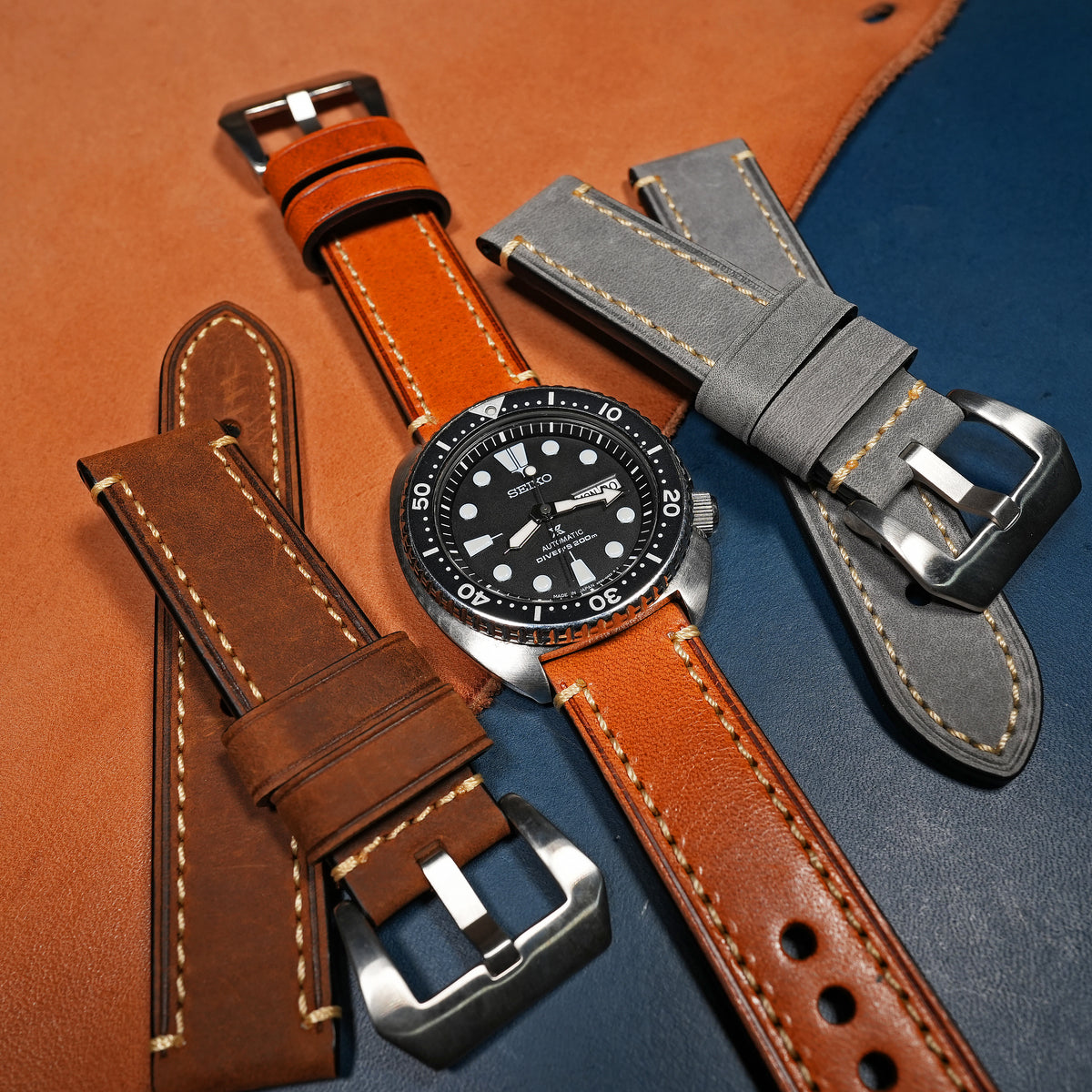 M1 Vintage Leather Watch Strap in Amber - Nomad Watch Works MY
