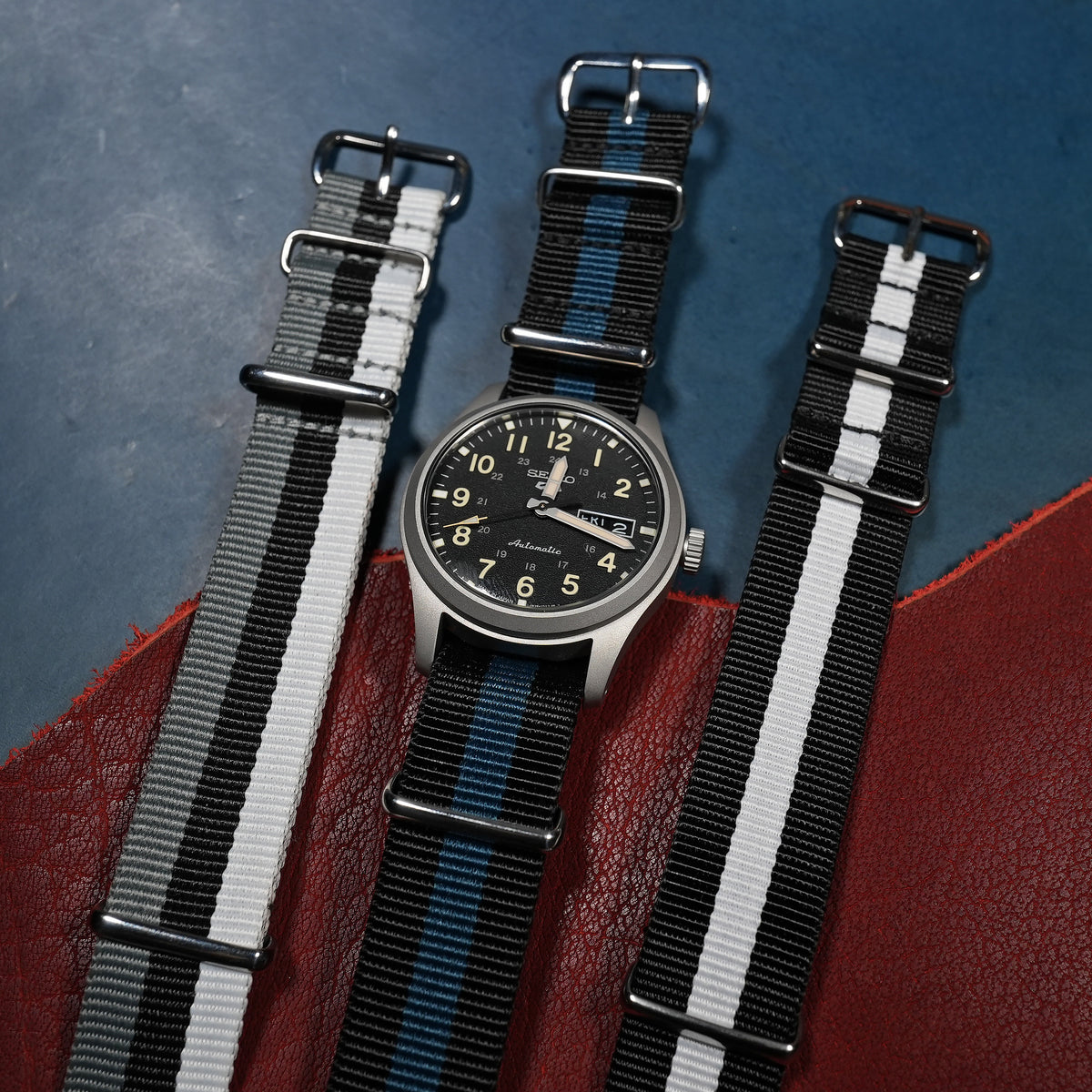 Premium Nato Strap in Black Blue - Nomad Watch Works MY