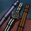Premium Nato Strap in Black White Small Stripes - Nomad Watch Works MY