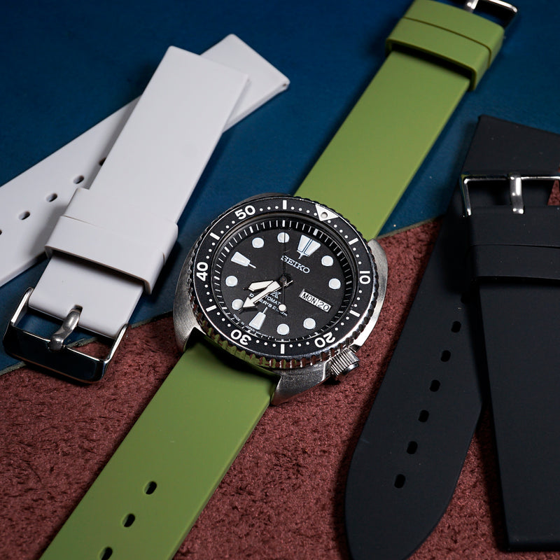 Basic Rubber Strap in Olive (18mm) - Nomad Watch Works MY