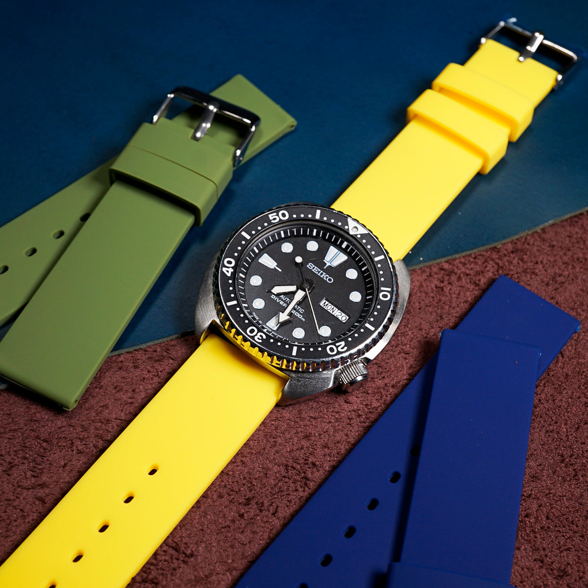 Basic Rubber Strap in Yellow (18mm) - Nomad Watch Works MY