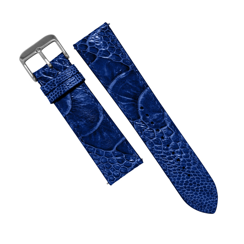 MTO Ostrich Leather Strap in Blue