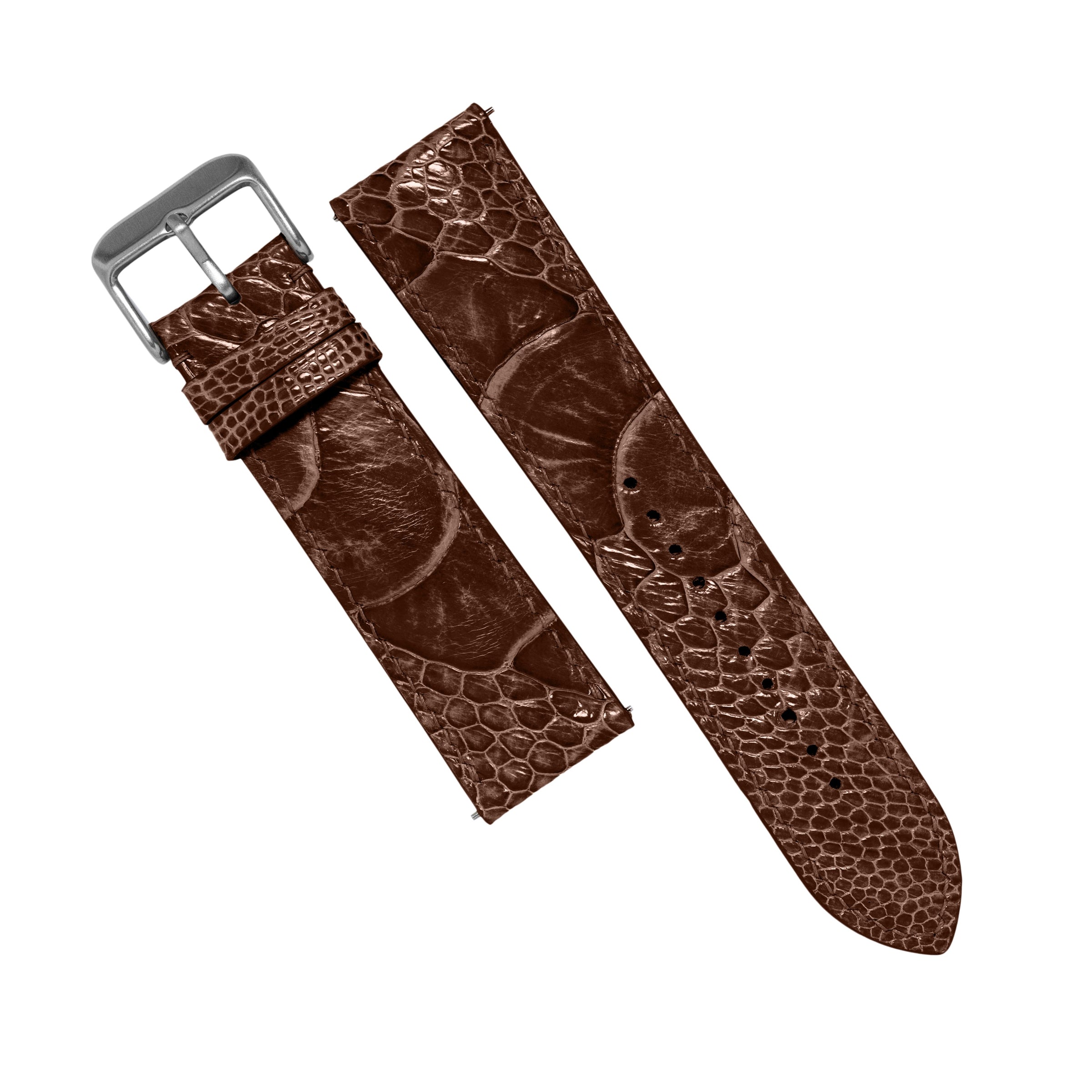 MTO Ostrich Leather Strap in Brown