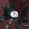 Alligator Leather Watch Strap in Brown (Non-Glossy) - Nomad Watch Works MY