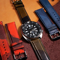 Emery Classic LPA Camo Leather Strap in Army Camo (18mm) - Nomad Watch Works MY