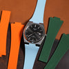 CTS Waffle FKM Rubber Strap in Baby Blue for Tissot PRX