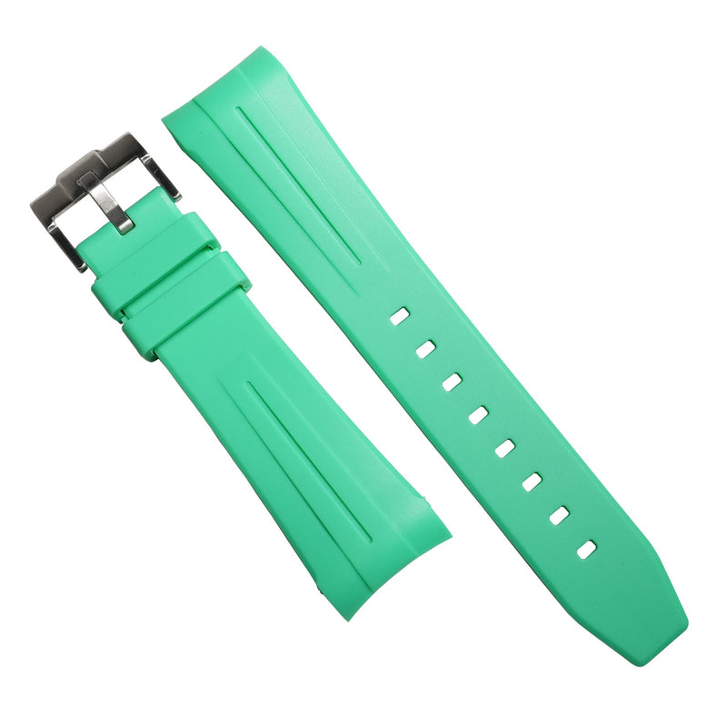 Curved End Rubber Strap for Blancpain x Swatch Scuba Fifty Fathoms in Green - Nomad Watch Works MY