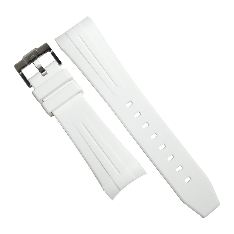 Curved End Rubber Strap for Blancpain x Swatch Scuba Fifty Fathoms in White - Nomad Watch Works MY