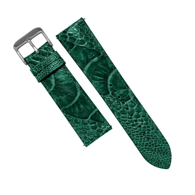 MTO Ostrich Leather Strap in Green