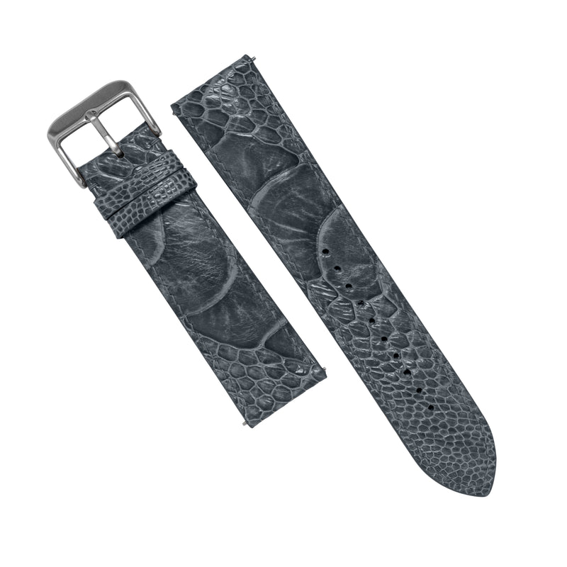 MTO Ostrich Leather Strap in Grey