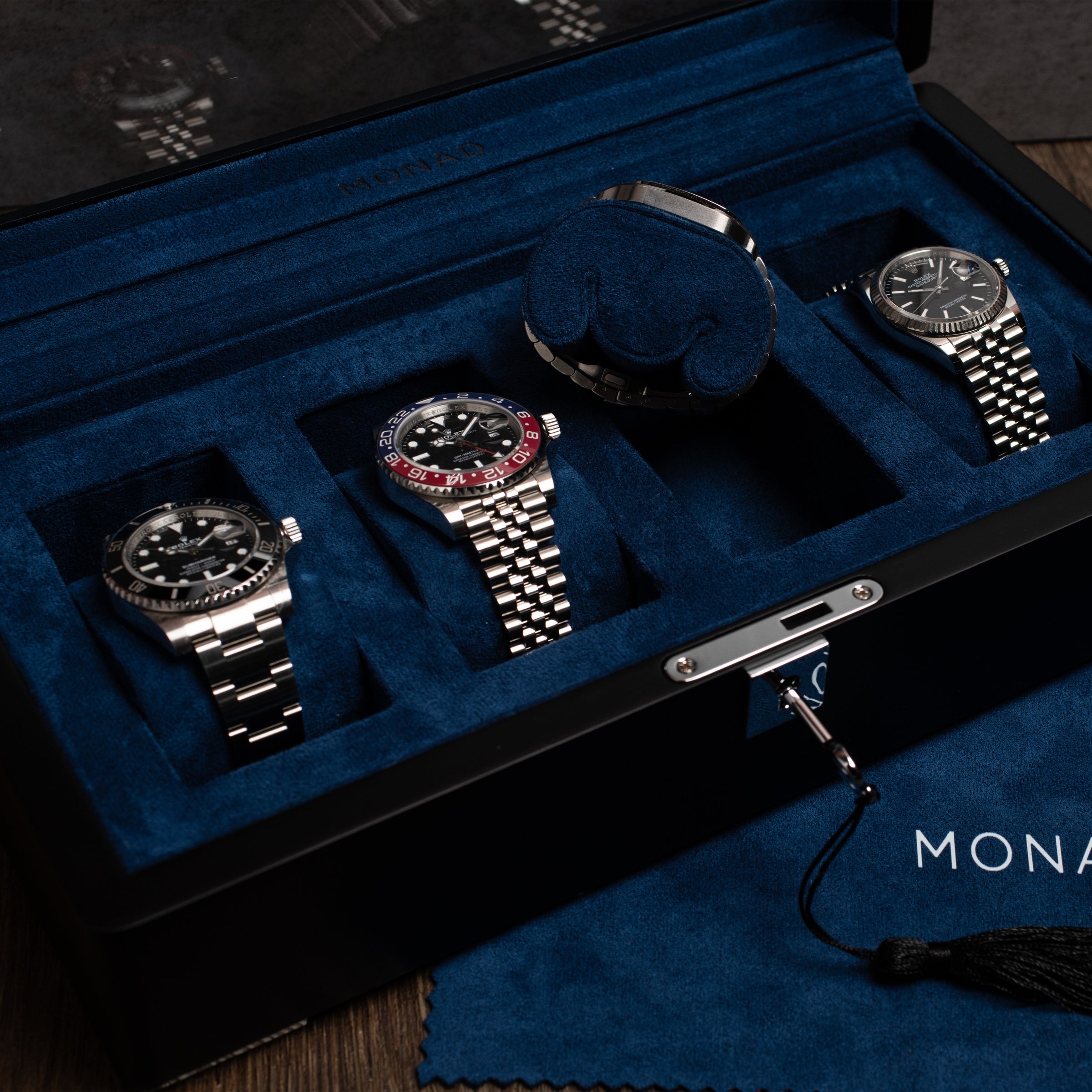 Monad Legacy Black Watch Box in Navy (4 Slots)
