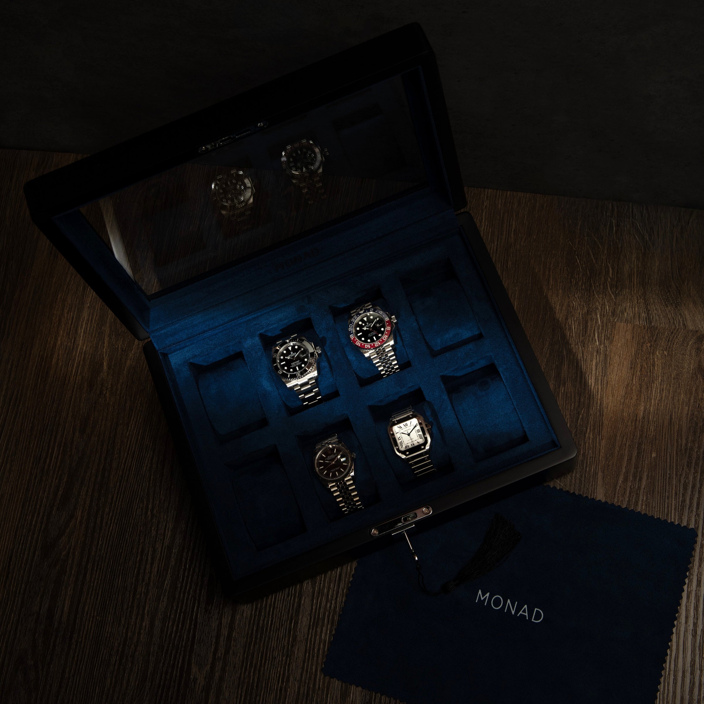 Monad Legacy Black Watch Box in Navy (8 Slots)