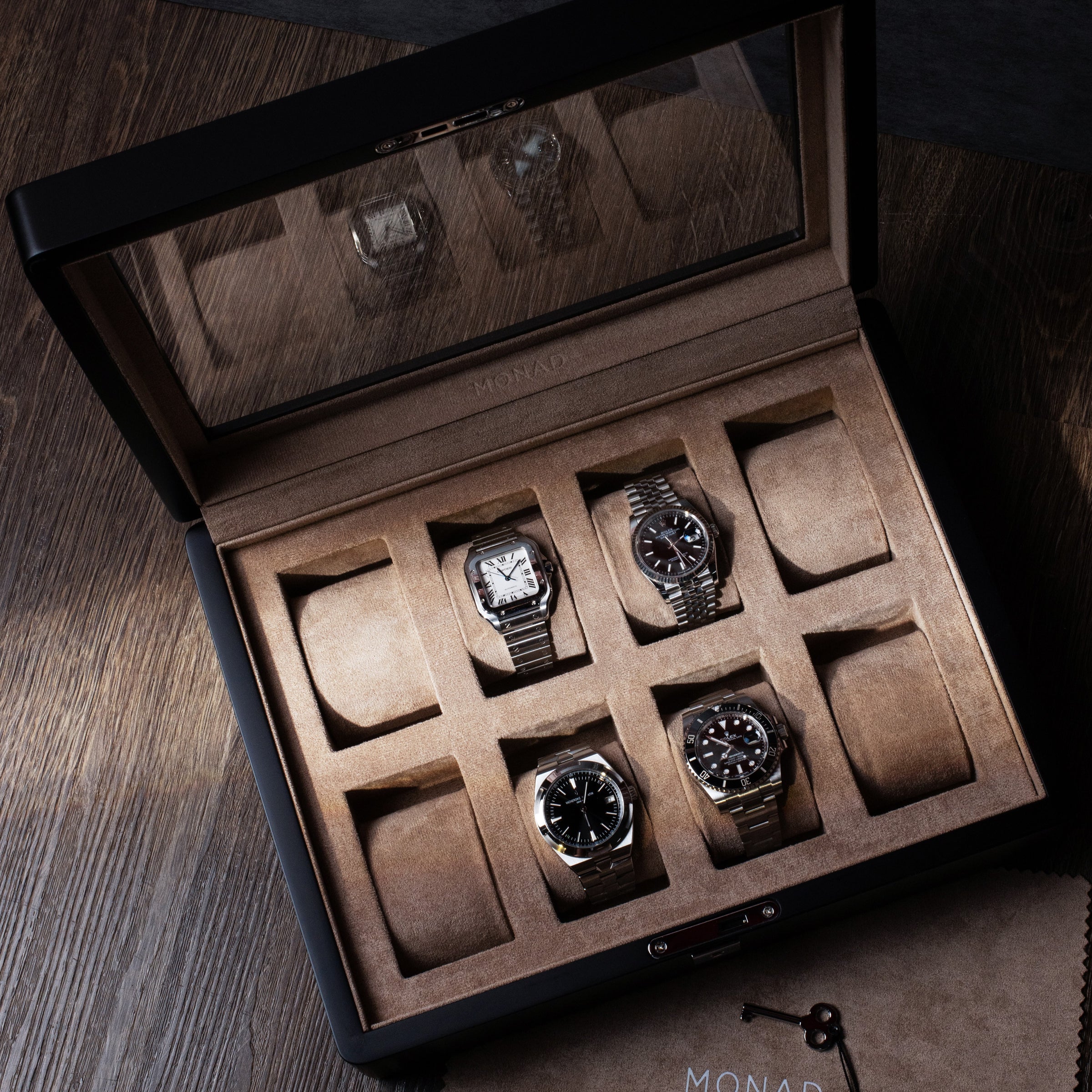 Monad Legacy Black Watch Box in Sand (8 Slots)