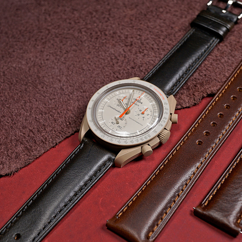 M3 Smooth Leather Watch Strap in Black - Nomad Watch Works MY