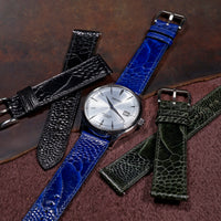 Ostrich Leather Watch Strap in Navy - Nomad Watch Works MY