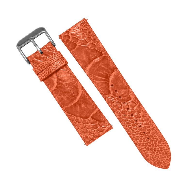 MTO Ostrich Leather Strap in Orange