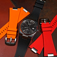 Waffle FKM Rubber Strap in Black for Tissot PRX - Nomad Watch Works MY