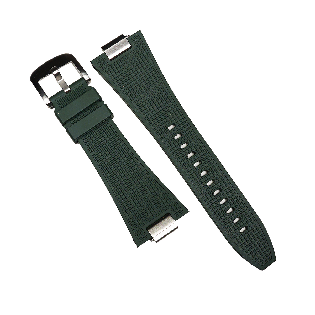 Waffle FKM Rubber Strap in Green for Tissot PRX - Nomad Watch Works MY